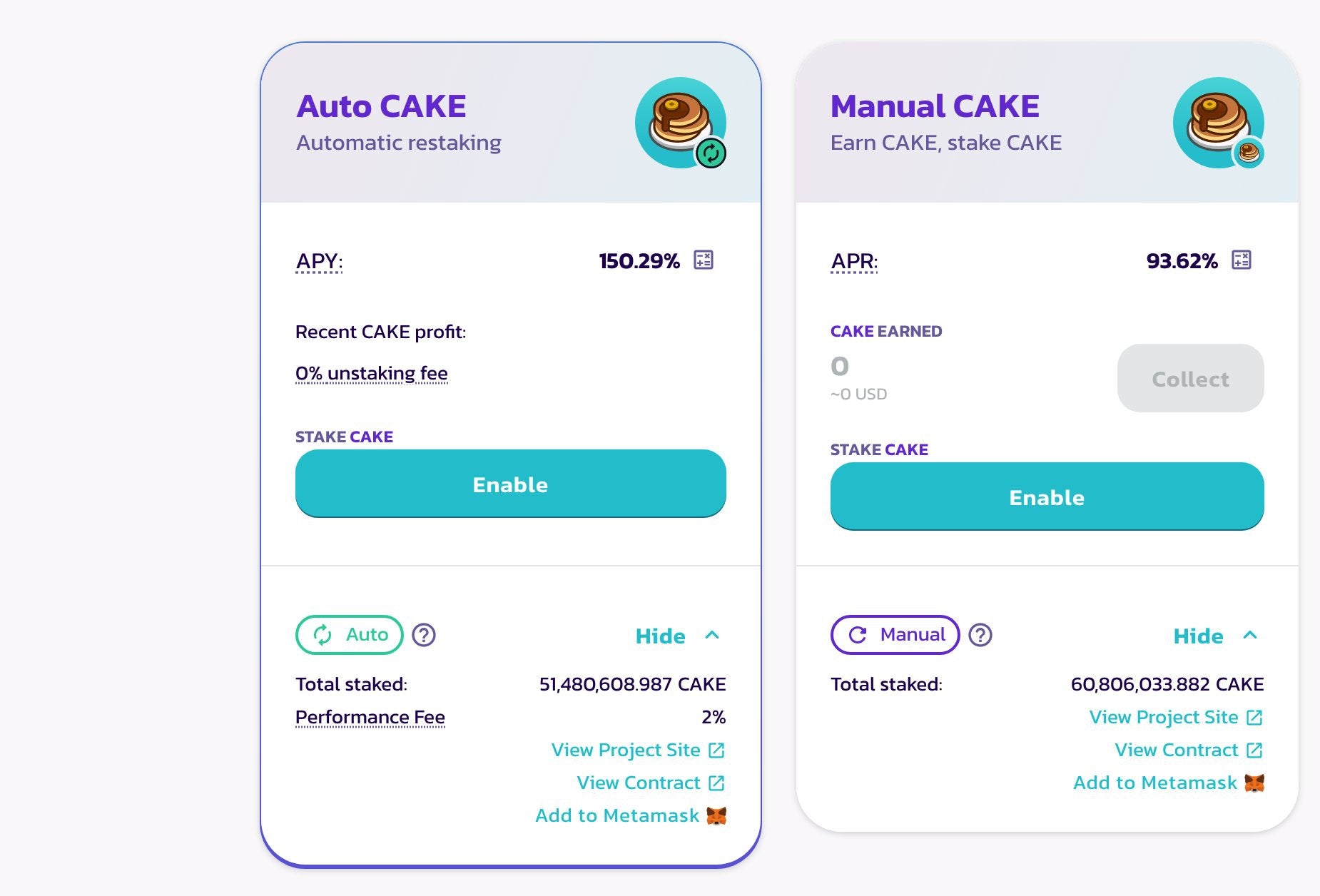 Manual vs Auto staking for Cake on Pancakeswap